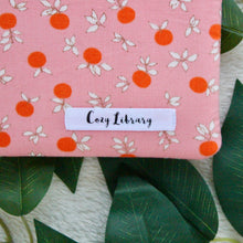 Load image into Gallery viewer, Close up of Peachy Keen, with details of the overall design of fabric. There's an almost Pink/ Rose-Gold detailing throughout the fabric design.